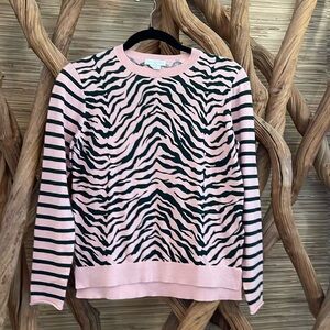 Stella McCartney kids size 12 sweater girls pink zebra chevron super soft EUC